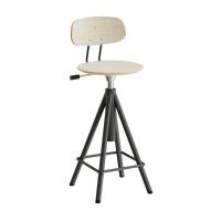 Atlas taburet 420-600mm med gasregulering egelaminat, sortoliven stel