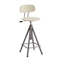 Atlas taburet 420-600mm med gasregulering egelaminat, gr&aring;t stel