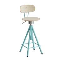 Atlas taburet 420-600mm med gascylinder egelaminat, turkis stel