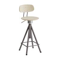 Atlas taburet 420-600mm med gascylinder egelaminat, gr&aring;t stel