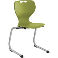 Tarris Junior elevstol med oliven s&aelig;de og alugr&aring;t C-stel