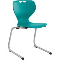 Tarris elevstol med turkis sæde og alugråt C-stel