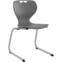 Tarris elevstol med gråt sæde og alugråt C-stel