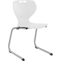 Tarris elevstol med hvidt s&aelig;de og alugr&aring;t C-stel