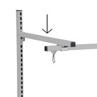Fast arm på 700 mm monteres i perforeret søjle til C-profilskinne