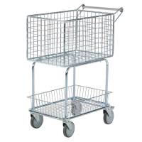 Postvogn med 4 stk. drejelige hjul og kapacitet p&aring; 100 kg