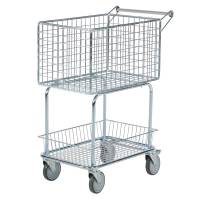 Postvogn med 4 stk. drejelige hjul og kapacitet p&aring; 100 kg