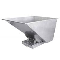 Tipcontainer SS316 1100 liter 600 kg CE-m&aelig;rket i rustfrit st&aring;l