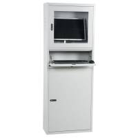 Computerskab CC3 i st&aring;l, l&aring;sbare d&oslash;re med kodel&aring;s, gr&aring;