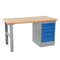 Arbejdsbord IWE3 med board bordplade og skuffer 1600x800mm