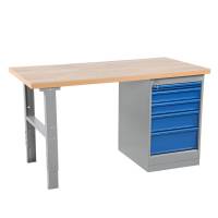 Arbejdsbord IWE3 med eg bordplade og skuffer 1600x800mm
