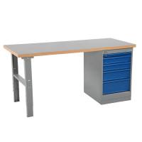 Arbejdsbord IWE3 med vinyl bordplade og skuffer 2000x800mm