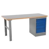 Arbejdsbord IWE3 med laminat bordplade og skuffer 2000x800mm