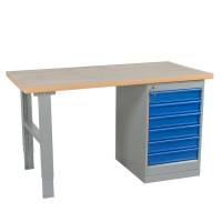 Arbejdsbord IWE4 med eg bordplade og skuffer 1600x800mm