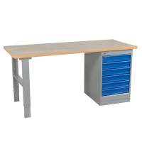 Arbejdsbord IWE4 med eg bordplade og skuffer 2000x800mm