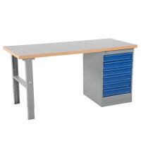 Arbejdsbord IWE4 med vinyl bordplade og skuffer 2000x800mm
