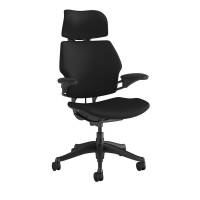Humanscale Freedom kontorstol med nakkestøtte og armlæn sort