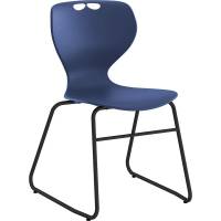 Tarris elevstol med bl&aring;t s&aelig;de og sort lukket stel