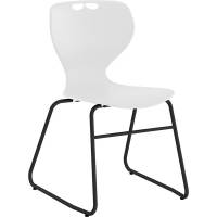 Tarris elevstol med hvidt sæde og sort lukket stel