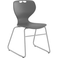 Tarris elevstol med gråt sæde og alugråt lukket stel