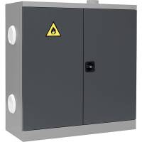 Kemikalieskab SMV med 2 hylder 1040x1000x435mm, m&oslash;rk gr&aring; d&oslash;re