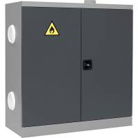 Kemikalieskab SMV med 2 hylder 1040x1000x435mm, m&oslash;rk gr&aring; d&oslash;re