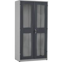 GBP v&aelig;rkt&oslash;jsskab med plexiglas og cylinderl&aring;s 2000x1020x540mm gr&aring;