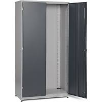 GBP v&aelig;rkt&oslash;jsskab med cylinderl&aring;s 2000x1020x540mm gr&aring; med gr&aring; d&oslash;re