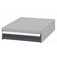 Skuffesektion GBP 145x495x665mm med l&aring;sbar skuffe m&oslash;rk gr&aring;