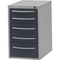 Skuffesektion GBP 600x375x485mm fritst&aring;ende med 5 l&aring;sbare skuffer
