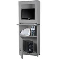 Computerskab helsvejst dataskab 1673x642x295mm lys grå