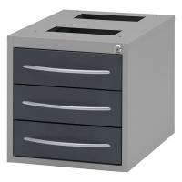 Skuffesektion GBP 380x375x485mm med 3 låsbare skuffer