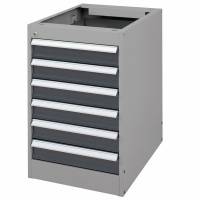 Skuffesektion GBP 800x535x665mm med 6 l&aring;sbare skuffer gr&aring;
