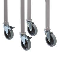 Hjuls&aelig;t til H-stel arbejdsbord, s&aelig;t med 4 hjul 2 stk l&aring;sbar