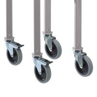 Hjuls&aelig;t til H-stel arbejdsbord, s&aelig;t med 4 hjul 2 stk l&aring;sbar