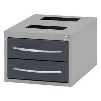 Skuffesektion GBP 270x375x485mm med 2 skuffer grå