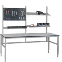 Arbejdsbord model 4 med gr&aring; laminat bordplade 1500x800mm