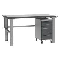 Fileb&aelig;nk model 3 med skuffesektion p&aring; hjul 1500x800mm