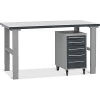 Fileb&aelig;nk model 3 med skuffesektion p&aring; hjul 1500x800mm