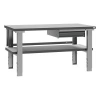 Fileb&aelig;nk med HPL bordplade, skuffe og underhylde 1500x800mm