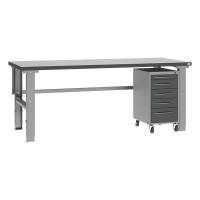 Fileb&aelig;nk model 3 med skuffesektion p&aring; hjul 2000x800mm
