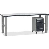 Fileb&aelig;nk model 3 med skuffesektion p&aring; hjul 2000x800mm