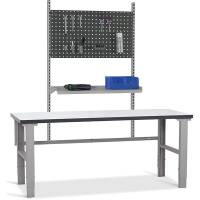 Fileb&aelig;nk model 7 med gr&aring; laminat bordplade 1500x800mm