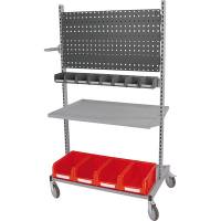 Montagevogn med v&aelig;rkt&oslash;jstavle og lagerkasser 1655x920x615mm