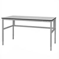 Arbejdsbord Let H-stel 1200x620mm HPL bordplade, lys gr&aring;