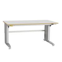 ESD-arbejdsbord type 400 med gr&aring; linoleum m&aring;tte 1500x800mm