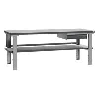 Fileb&aelig;nk med HPL bordplade, skuffe og underhylde 2000x800mm