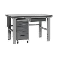 Fileb&aelig;nk model 4 med 1 skuffe og skuffesektion 1200x800mm