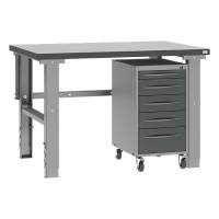 Fileb&aelig;nk model 3 med skuffesektion p&aring; hjul 1200x800mm