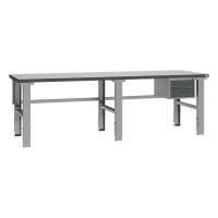 Fileb&aelig;nk med gr&aring; laminat bordplade med 2 skuffer 2500x800mm